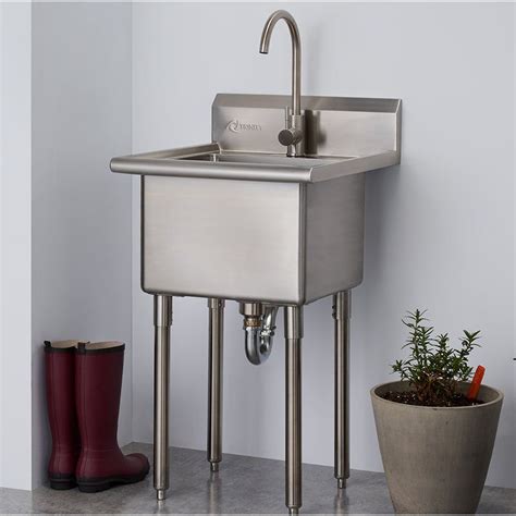 steel laundry tub cabinet|freestanding stainless steel laundry tub.